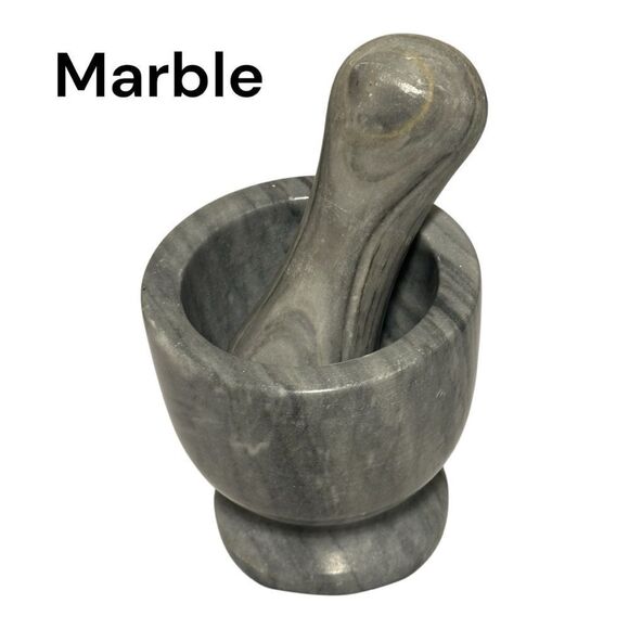 Other - Marble Mortar and Pestle Gray